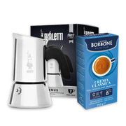 Promo Bialetti Venus 2 tazas + Borbone Molido