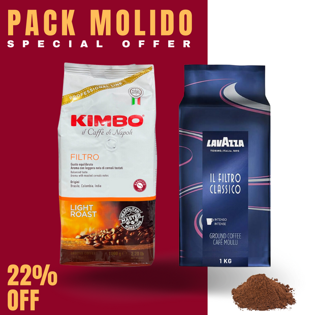 Pack 2 kg Kimbo y Lavazza Molidos