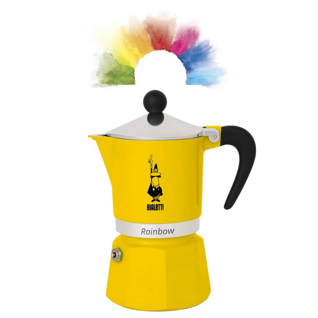 Cafetera Bialetti Rainbow amarilla 3 tazas - Cafe Barocco ChileCafetera Bialetti Rainbow amarilla 3 tazas