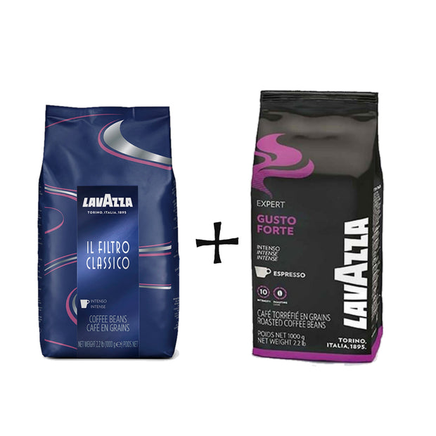 Pack Café en granos Lavazza 2kg Gusto Forte Y Filtro Classico - Cafe Barocco ChilePack Café en granos Lavazza 2kg Gusto Forte Y Filtro Classico