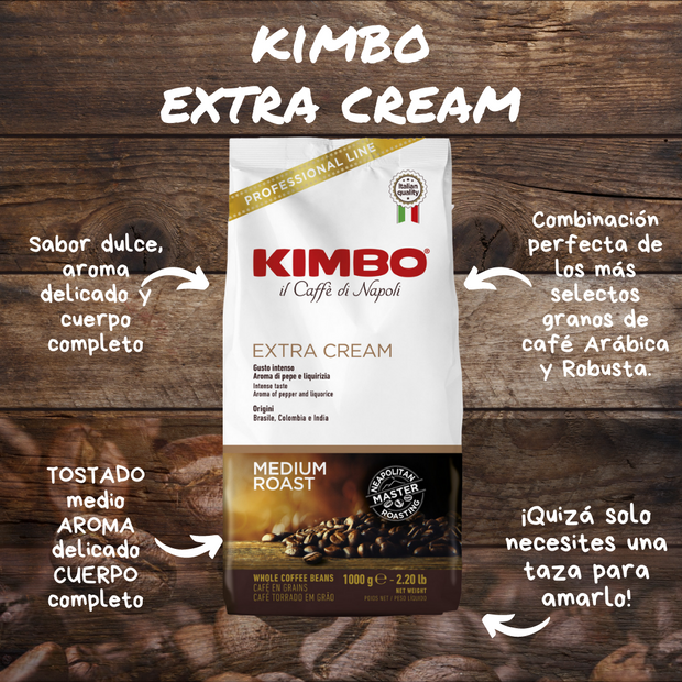 Kimbo Extra Cream 1Kg - Cafe Barocco Chile