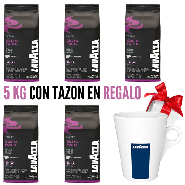 5 kg Café en granos Lavazza Forte con Tazon en Regalo - Cafe Barocco Chile
