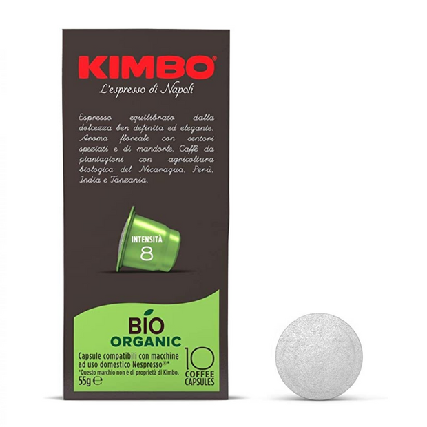 Capsulas Kimbo Bio Organic - Cafe Barocco Chile