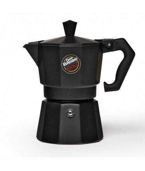 Moka 3 tazas Vergnano Negro mate - Cafe Barocco Chile